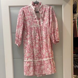 Elegant Pink Floral Casual Dress